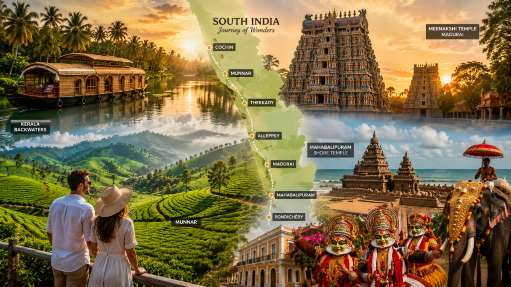 Circuit en Inde du Sud : Itinéraire Idéal de 15 Jours entre Kerala, Tamil Nadu et Pondichéry